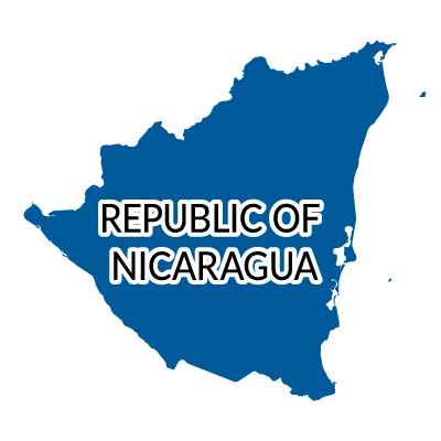 ニカラグア共和国無料フリーイラスト｜英語(青)